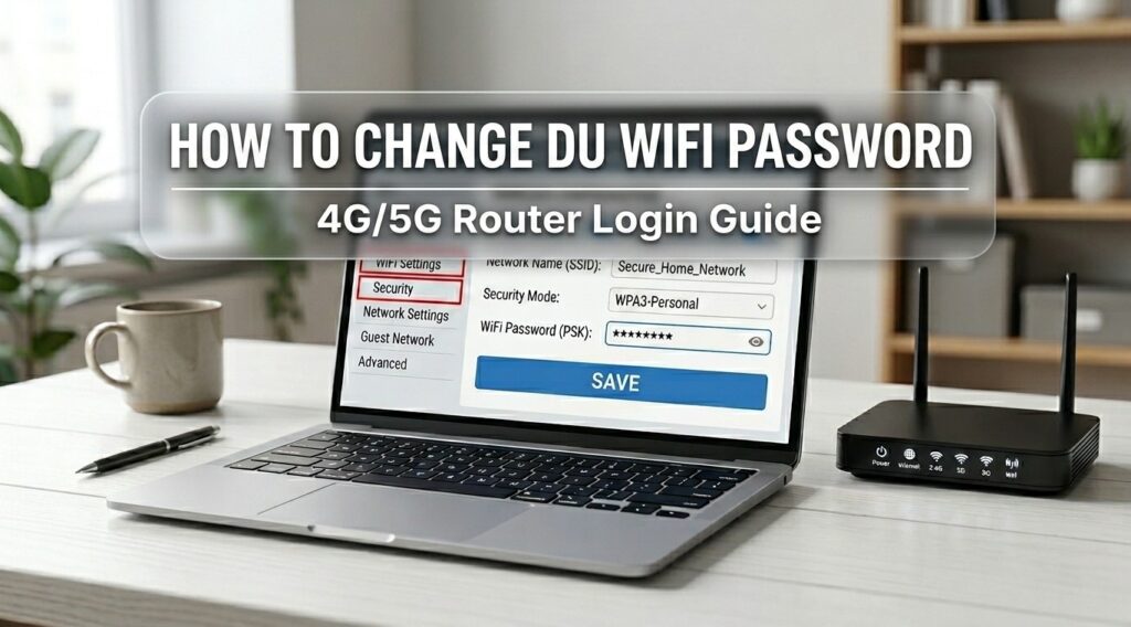 How to change du WiFi password with du 4G/5G router login and WiFi settings guide. - TechNexa Hub