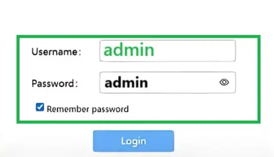 du router login page with admin username and password fields for opening router settings to change du WiFi password. - TechNexa Hub