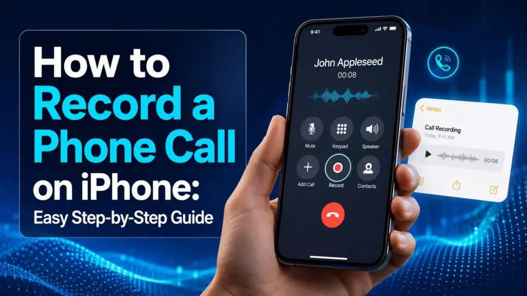 How to record a phone call on iPhone using the built-in Call Recording feature and access the saved audio in the Notes app. - TechNexa hub