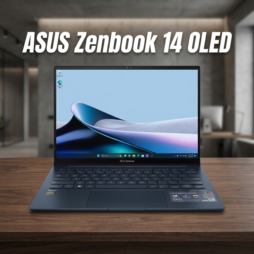 ASUS Zenbook 14 OLED Laptop with a vivid OLED display and slim design, featured among the Best Laptops for Writers and everyday productivity. - TechNexa Hub