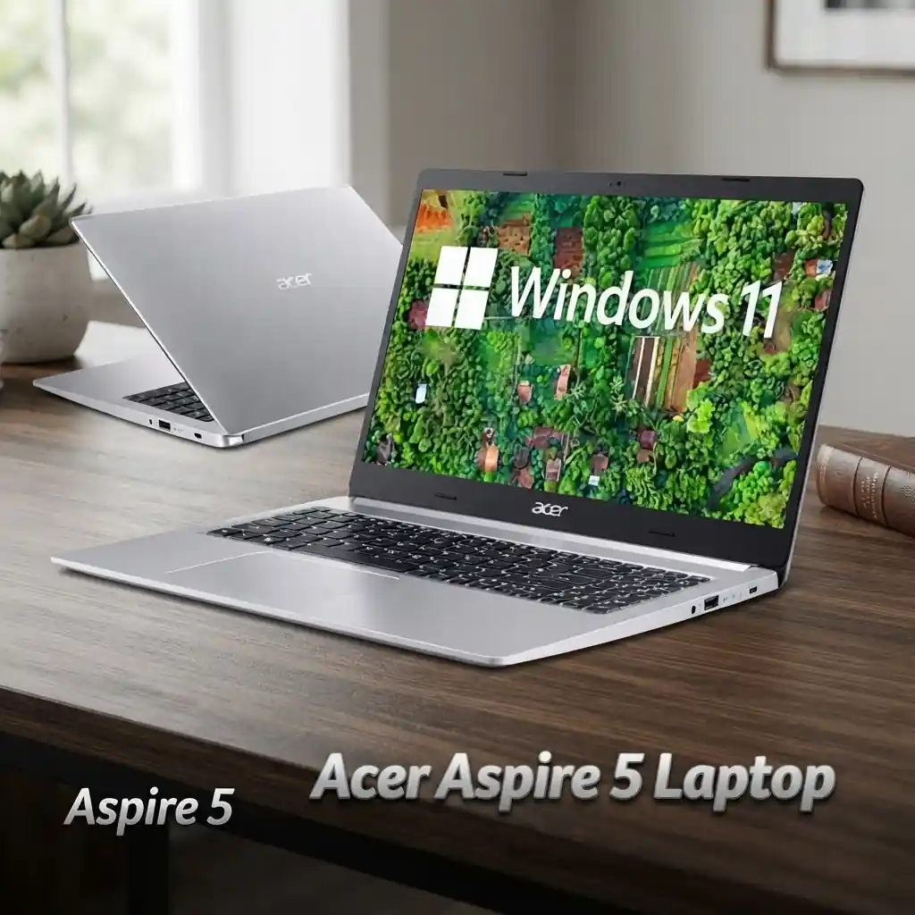 Acer Aspire 5 Laptop with sleek silver design and Full HD display, one of the Best Laptops for Writers, offering reliable performance for work, study, and daily tasks. - TechNexa Hub
