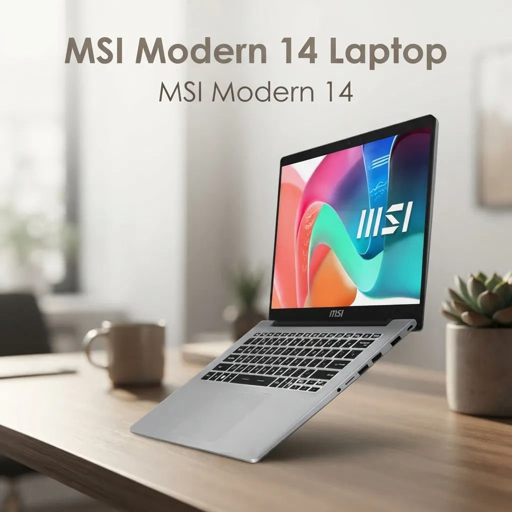 MSI Modern 14 Laptop with a sleek lightweight design and vibrant display, one of the Best Laptops for Writers, delivering reliable performance for work and creativity. - TechNexa Hub