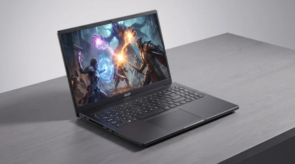 Acer Nitro V 16 gaming laptop with a high-resolution gaming display, full keyboard, and modern black chassis - TechNexa Hub