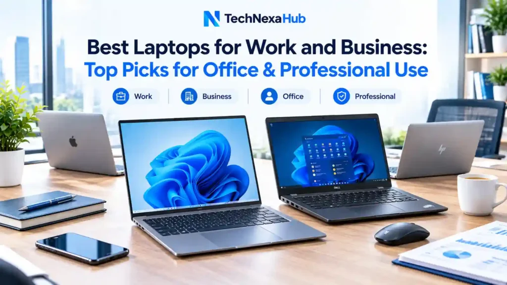 Best laptops for work and business featuring modern office laptops for professional use, productivity, remote work, and everyday business tasks. - TechNexa Hub