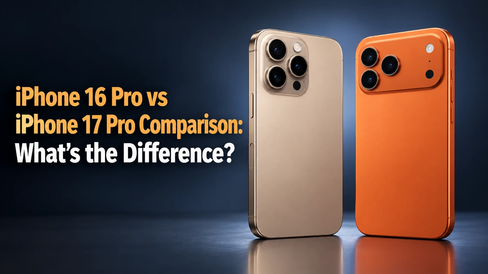iPhone 16 Pro vs iPhone 17 Pro comparison showing both phones side by side with camera differences. - TechNexa Hub